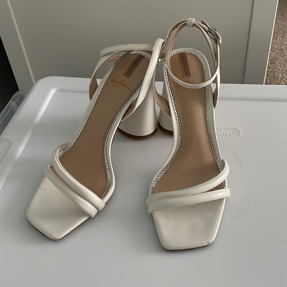 Sam Edelman White blocked heel - Worn once!